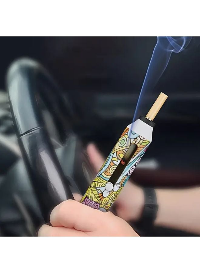 Portable Mini Car Ashtray With Anti Scatter Ash One Button Operation Color Printing - Image 4
